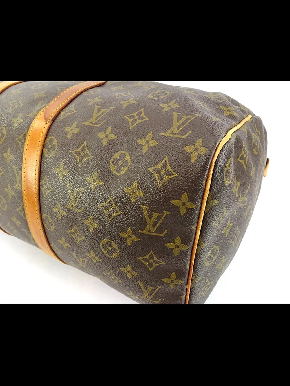 Louis Vuitton Monogram Canvas Duffel with Tan Leather Trim